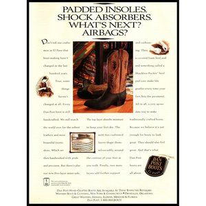 1993 Dan Post Cowboy Western Boots Vintage Print Ad Wall Art